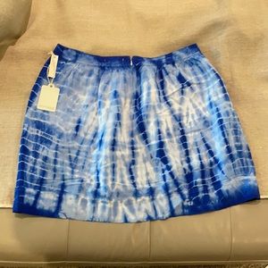 Tie dye designed blue mini skirt